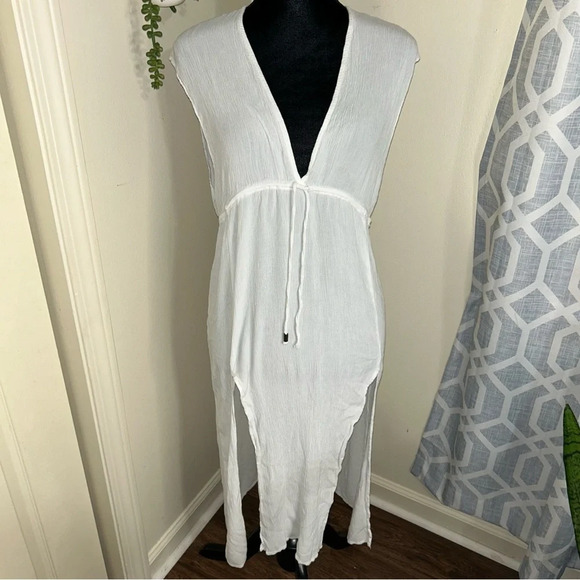 Kona Sol Women's Tie-Front Midi Cover Up Dress - Picture 1 of 7